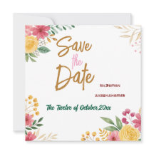 Eleganter floraler Dualname Save the Date