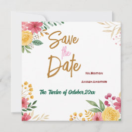 Eleganter floraler Dualname Save the Date