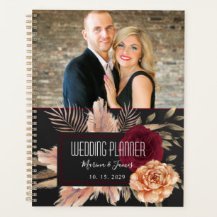 Eleganter floraler Foto-Hochzeitsplaner Planer