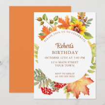 Eleganter Floraler Geburtstag zum Herbst