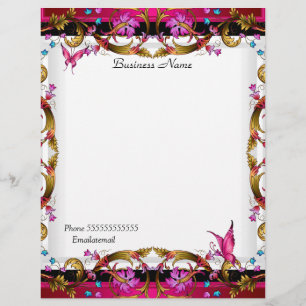 Eleganter floraler goldener rosa schwarzer Schmett Flyer