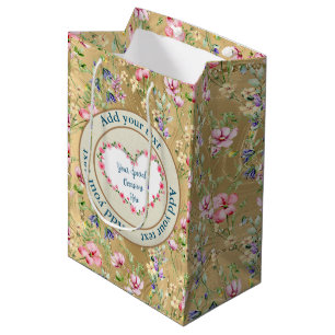 Eleganter, floraler Herzrahmen: für jeden Anlass Mittlere Geschenktüte