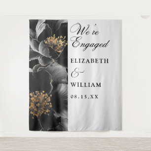 Eleganter floraler Hintergrund für die Verlobungsp Wandteppich
