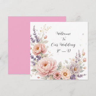 Eleganter floraler Hochzeitsticker mit individuell Einladung