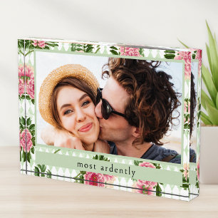 Eleganter floraler Liebeszitat für Paare, individu Fotoblock