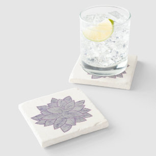 Eleganter floraler Linienkunst-Steinuntersetzer Steinuntersetzer