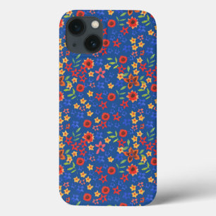 Eleganter floraler Miniprint auf Blue iPhone 6 Xtr Case-Mate iPhone Hülle