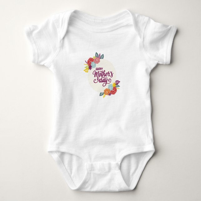 Eleganter floraler Muttertag | Bodysuit Baby Strampler (Vorderseite)