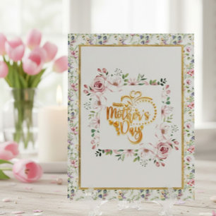 Eleganter Floraler Muttertag mit rosa Rosenfeierta Postkarte