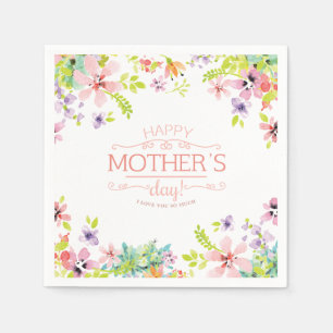 Eleganter floraler Muttertag   Napkin Serviette