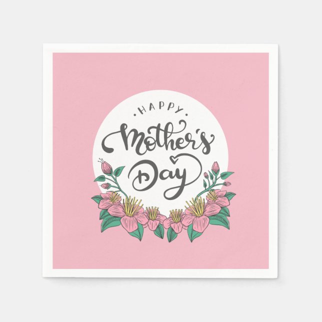 Eleganter floraler Muttertag | Napkin Serviette (Vorderseite)