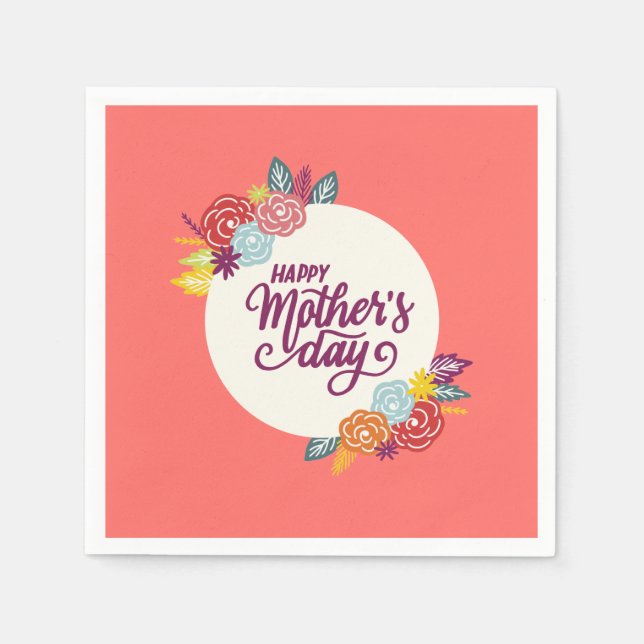 Eleganter floraler Muttertag | Napkin Serviette (Vorderseite)