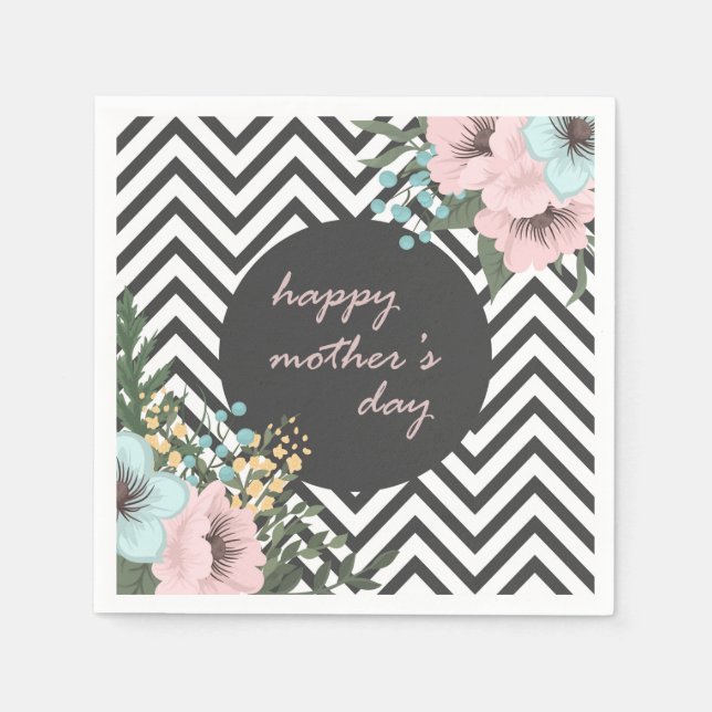 Eleganter floraler Muttertag | Napkin Serviette (Vorderseite)