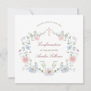 Eleganter floraler Rahmen-Bestätigungsplatz Einladung