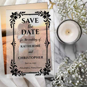 Eleganter floraler Rahmen Hochzeit 'Save the Date'