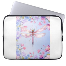 Eleganter floraler Rosa Dragonfly Laptop-Sieb 13" Laptopschutzhülle