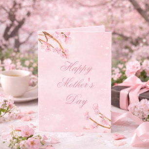 Eleganter floraler Sakura-Gruß für Mama Karte
