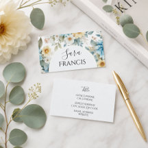 Eleganter floraler Standard, 3,5" x 2,0" Visitenka
