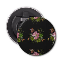 Eleganter floraler Stickereimuster Schwarzer Hinte