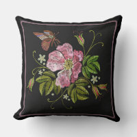 Eleganter floraler Stickereimuster Schwarzer Hinte