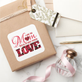 Eleganter floraler Trendy I Liebe You Mama Mütter  Quadratischer Aufkleber