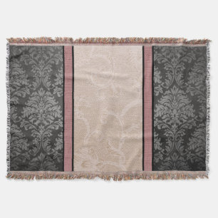 Eleganter floraler Vintage-Rosa- und Grau-Damaskus Decke