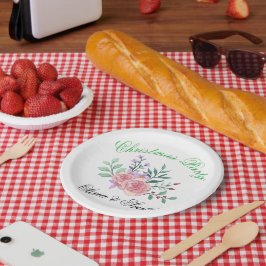 Eleganter Floraler Weihnachtsfeier-Papierteller Pappteller