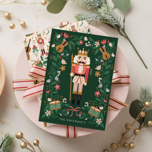 Eleganter Floraler Weihnachtsnussknacker Ballett-M Feiertagskarte