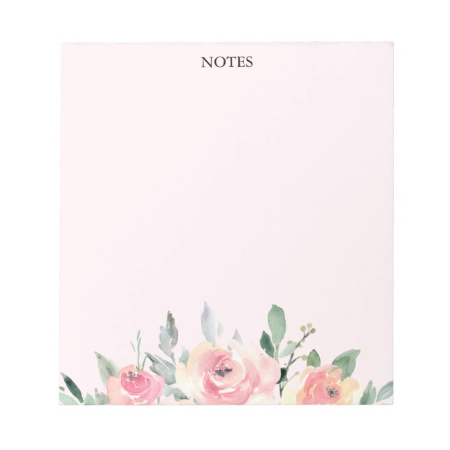 Eleganter, florrosa Notepad - Machen Sie es benutz Notizblock (Vorderseite)