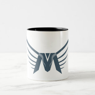 Eleganter Flügel Buchstabe M Monogramm Zweifarbige Tasse