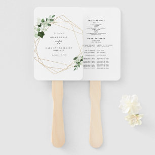 Eleganter Foliage & Gold-Hochzeitskalender Fächer