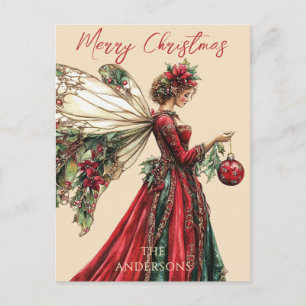 Eleganter Forestcore-Weihnachtsfee-Feiertag  Feiertagspostkarte