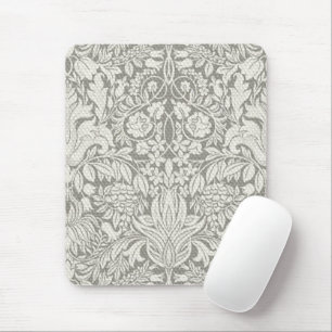 eleganter formaler weißer Damast-Spitzen-Brokat Mousepad