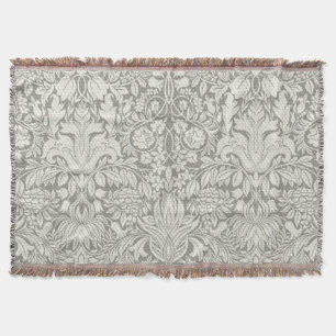 eleganter formaler weißer Damast-Spitzen-Brokate Decke