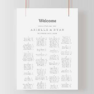 Eleganter Formeller Minimaler Alphabetischer Sitzp Poster