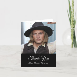 Eleganter Foto Abschluss Danke Karte