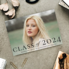 Eleganter Foto-Abschluss der Geschlossen Klasse Einladung