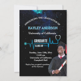 Eleganter Foto Abschluss Doktor der Medizin Einladung