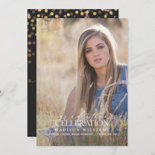 Eleganter Foto Abschluss Einladung