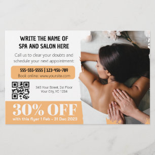 Eleganter Foto Massage Therapist Discount Flyer