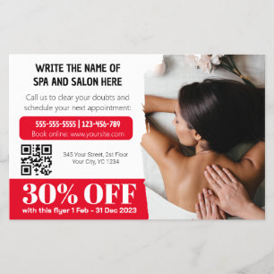 Eleganter Foto Massage Therapist Discount Flyer