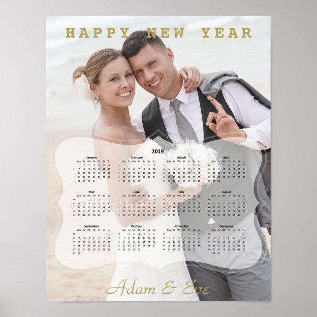 Eleganter Foto-Mini-Kalender Poster (Vorne)