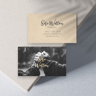 Eleganter Fotograf Einfaches braunes Muster Visitenkarte