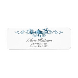 Eleganter französischer Rokoko Blue & White Floral