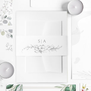 Eleganter französischer Rokoko Floral Einladungsbanderole