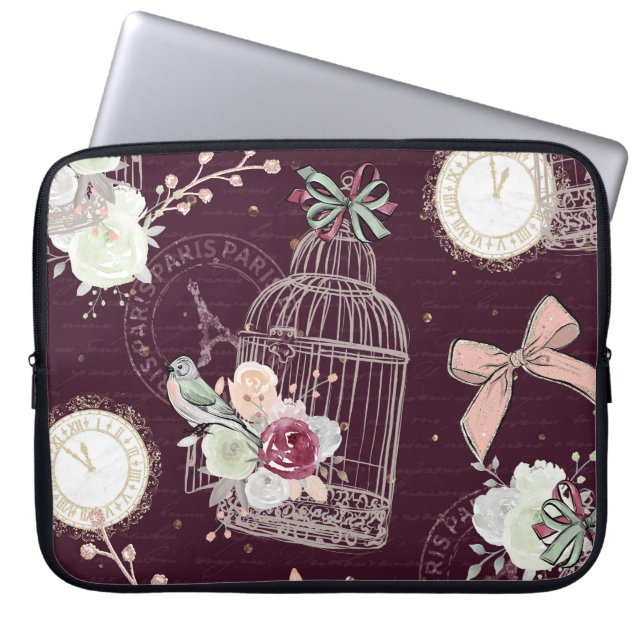 Eleganter französischer Vogelkäfig Laptopschutzhülle (Vorderseite)