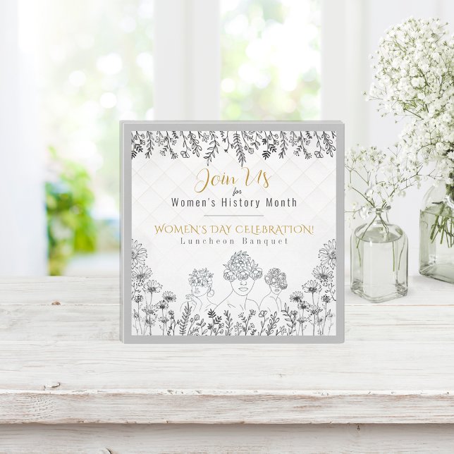 Eleganter Frauentag Geschichte Feier Weiß Einladung (Von Creator hochgeladen)
