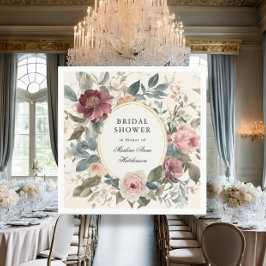 Eleganter French Floral Gold Brautparty Tea Serviette