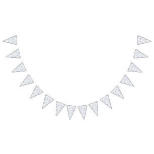 Eleganter French Vintag Blue Floral Jouy Wimpelkette