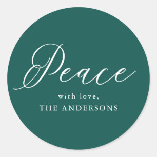 Eleganter Frieden   Grüner Urlaub in Spruce Runder Aufkleber